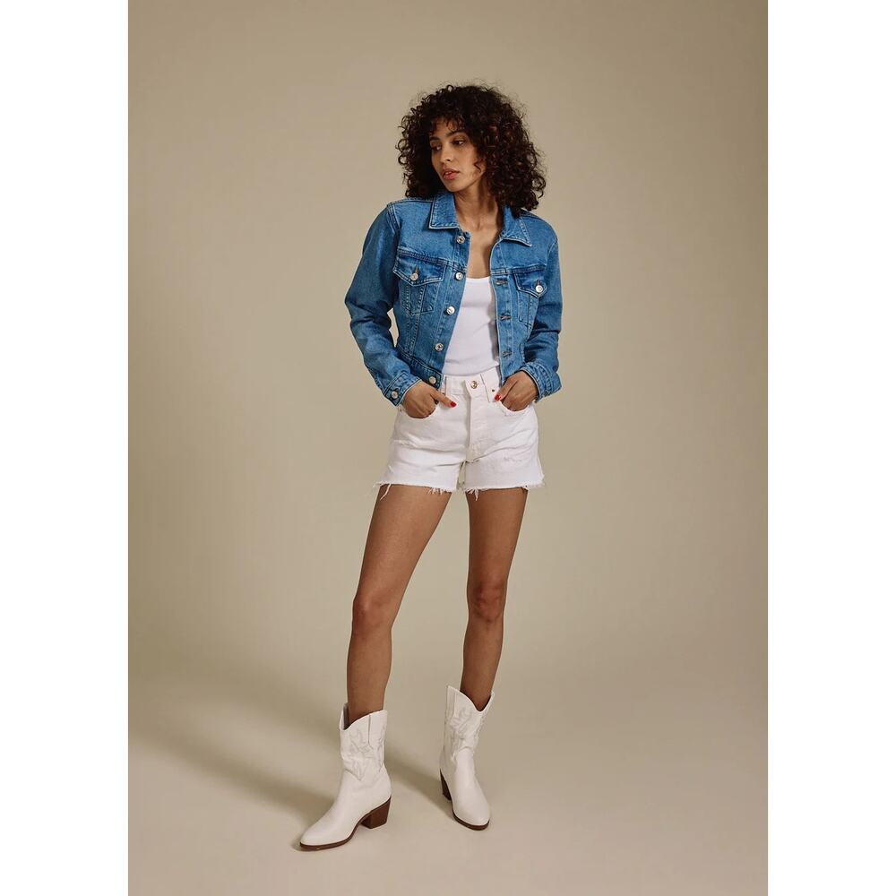 NWT- Anthropologie $198 Edwin MAYA JEAN JACKET Cropped SZ:XS SOLD OUT ON LINE! - Picture 1 of 5